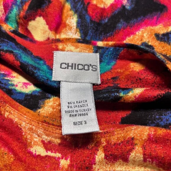 Chico's Multicolored Round Neck Long Sleeve Top Size XL - Picture 8 of 8